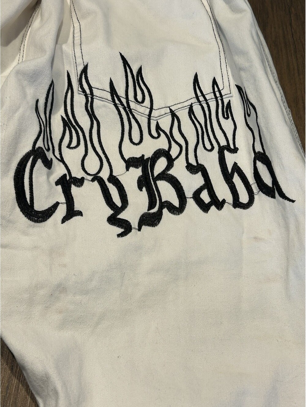 Rare Hiradmood Collection White Graphic Jogger Pants Gothic Streetwear - Picture 8 of 9